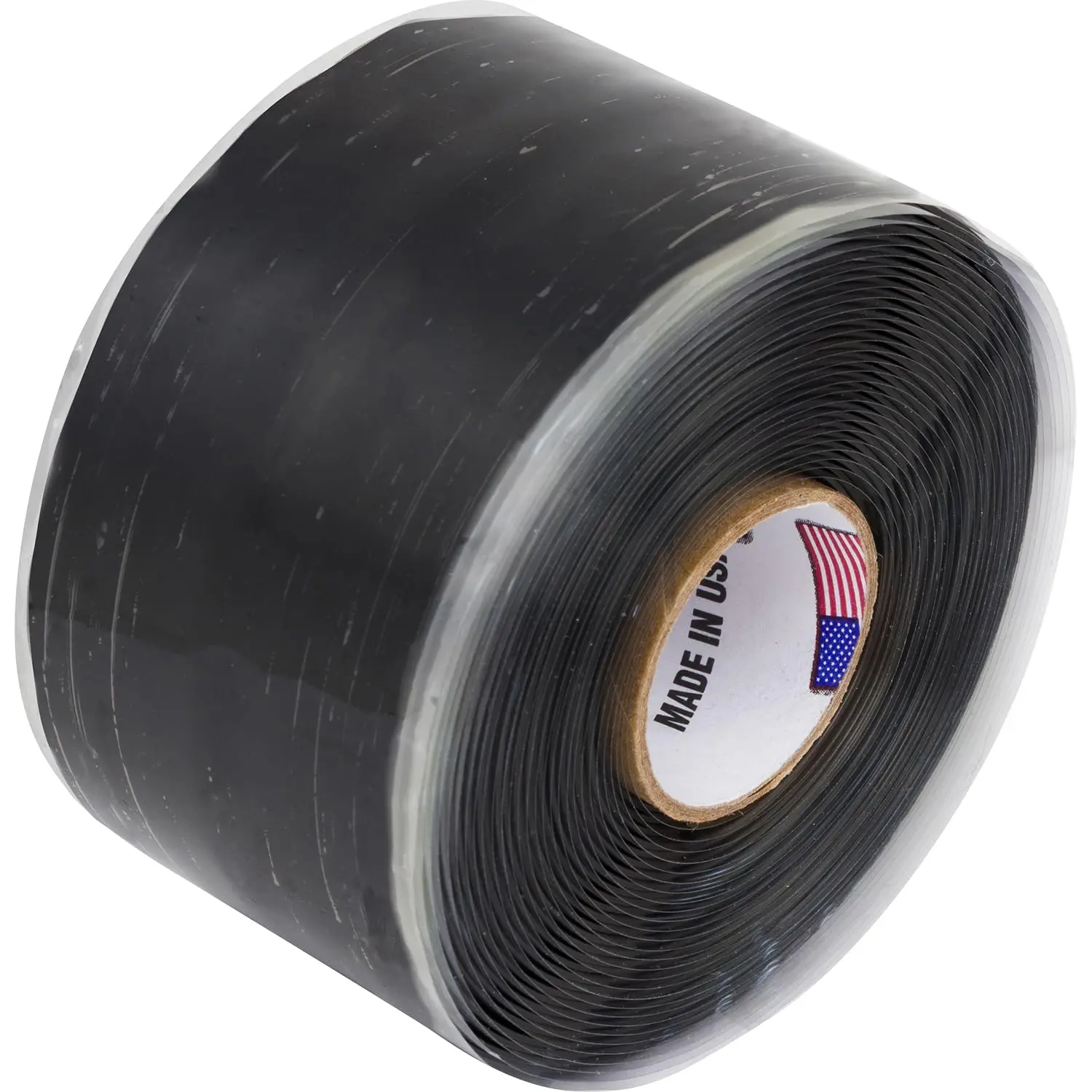Synthetic Self-Fusing Coax Sealing Tape Roll for Coax Cables, Electrical Repairs, RF Connectors - 30mil Thick, 1.5in x 15ft, Black, 530 Series