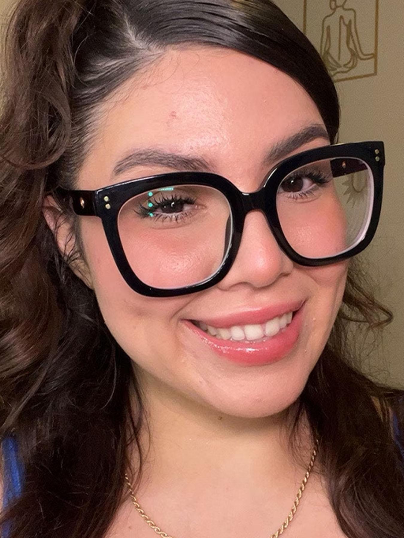 Women's Square Hollow Out Flat Lens Anti-Blue Light Glasses, Casual Leopard Pattern, Polycarbonate Frame, Suitable for Photography and Daily Wear, Stylish Square Frames, Leopard Pattern Eyeglasses