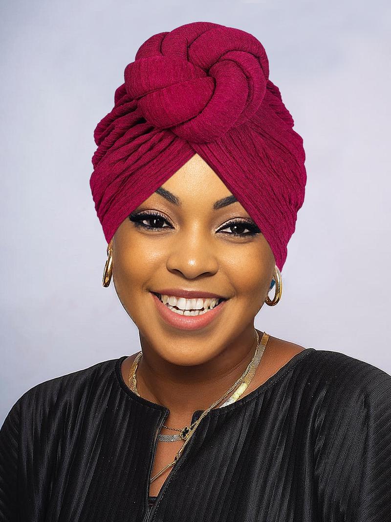 Women's Elegant Solid Color Flower Decor Twists Turban Hat, Casual Trendy Head Wrap, Fashionable Clothes Accessories for Daily Use, Head Scarf, Turban Hijab