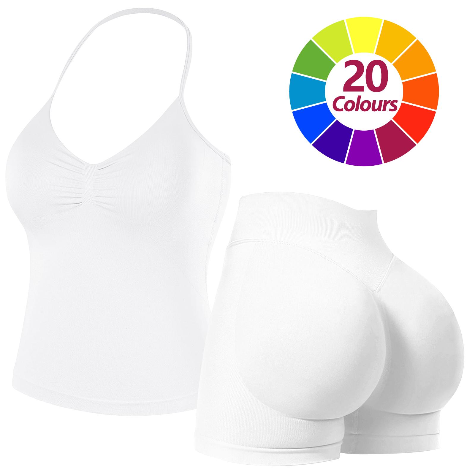 RICH BRIA 2PC Gym Set for Women, Halter Top & High Waist Impact Shorts Sports Set, Sporty Breathable Quick Dry Outfits for Yoga Gym Fitness Running, Ladies Sportswear for Summer, Workout Clothes, Athletic Gym Sets Clothing, Aleisure Wear Clothing RICH BRIA 2PC Gym Set for Women, Halter Top & High Waist Impact Shorts Sports Set, Sporty Breathable Quick Dry Outfits for Yoga Gym Fitness Running, Ladies Sportswear for Summer, Workout Clothes, Athletic Gym Sets Clothing, Aleisure Wear Clothing