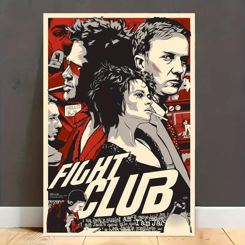 Room Decoration 1 Piece Frameless Fight Club Movie Canvas Poster, 30.48x 45.72cm , Soft Canvas Material, Suitable for Bars, Clubs, Cafes, Restaurants