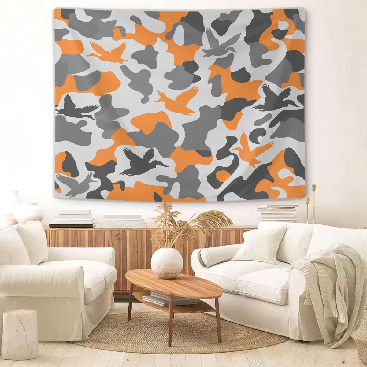 Unique Wild Duck Camo Tapestry, Artistic Digital Printed Wall Hanging, Cozy Multi-Use Wall Blanket for Bedroom & Living Room, Lightweight Decorative Piece, Perfect Housewarming Gift