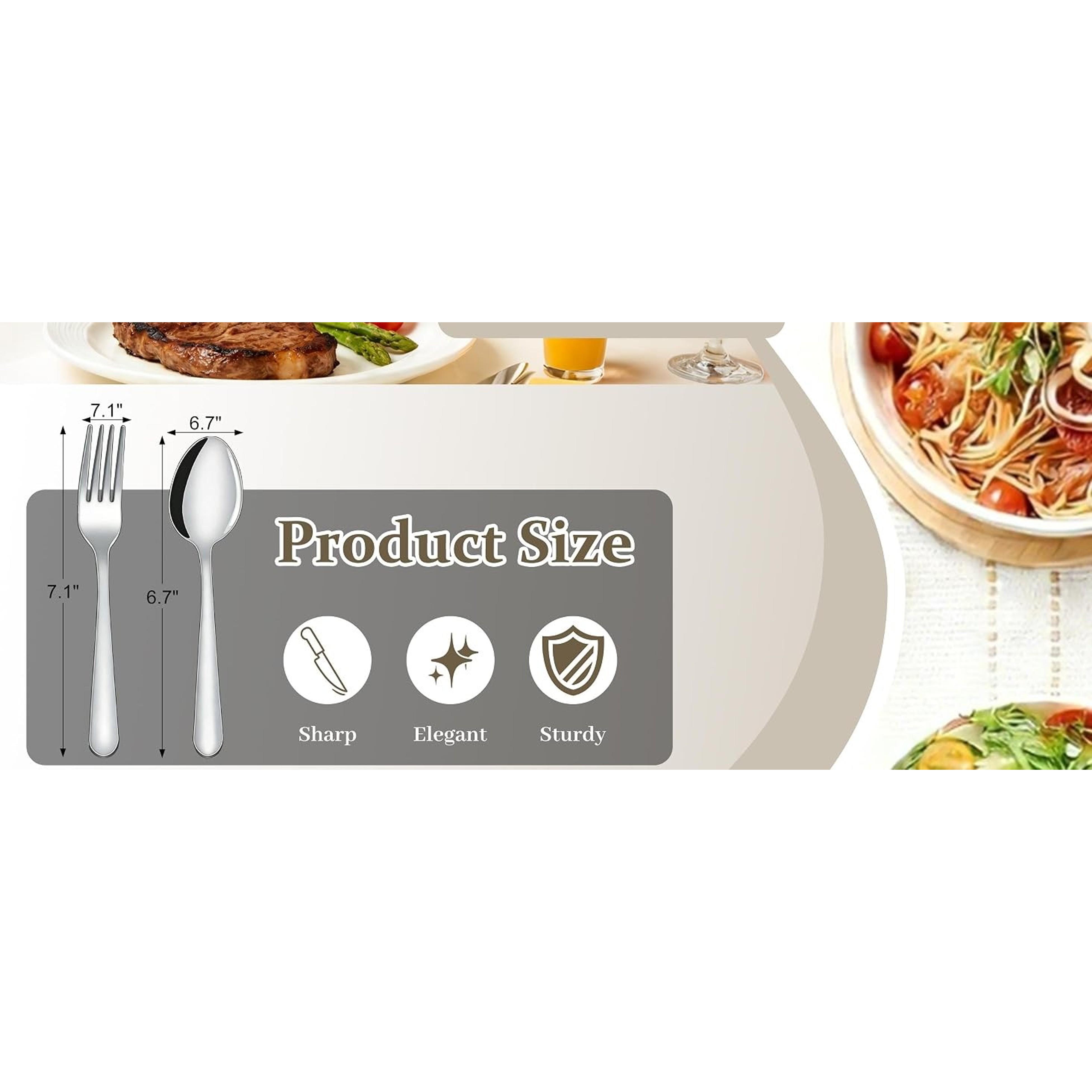 24-Piece Food Grade Stainless Steel Silverware Set - 12 Forks, 12 Spoons, Mirror Polished, Dishwasher Safe for Home, Restaurant Kitchen Utensils 24-Piece Food Grade Stainless Steel Silverware Set - 12 Forks, 12 Spoons, Mirror Polished, Dishwasher Safe for Home, Restaurant Kitchen Utensils