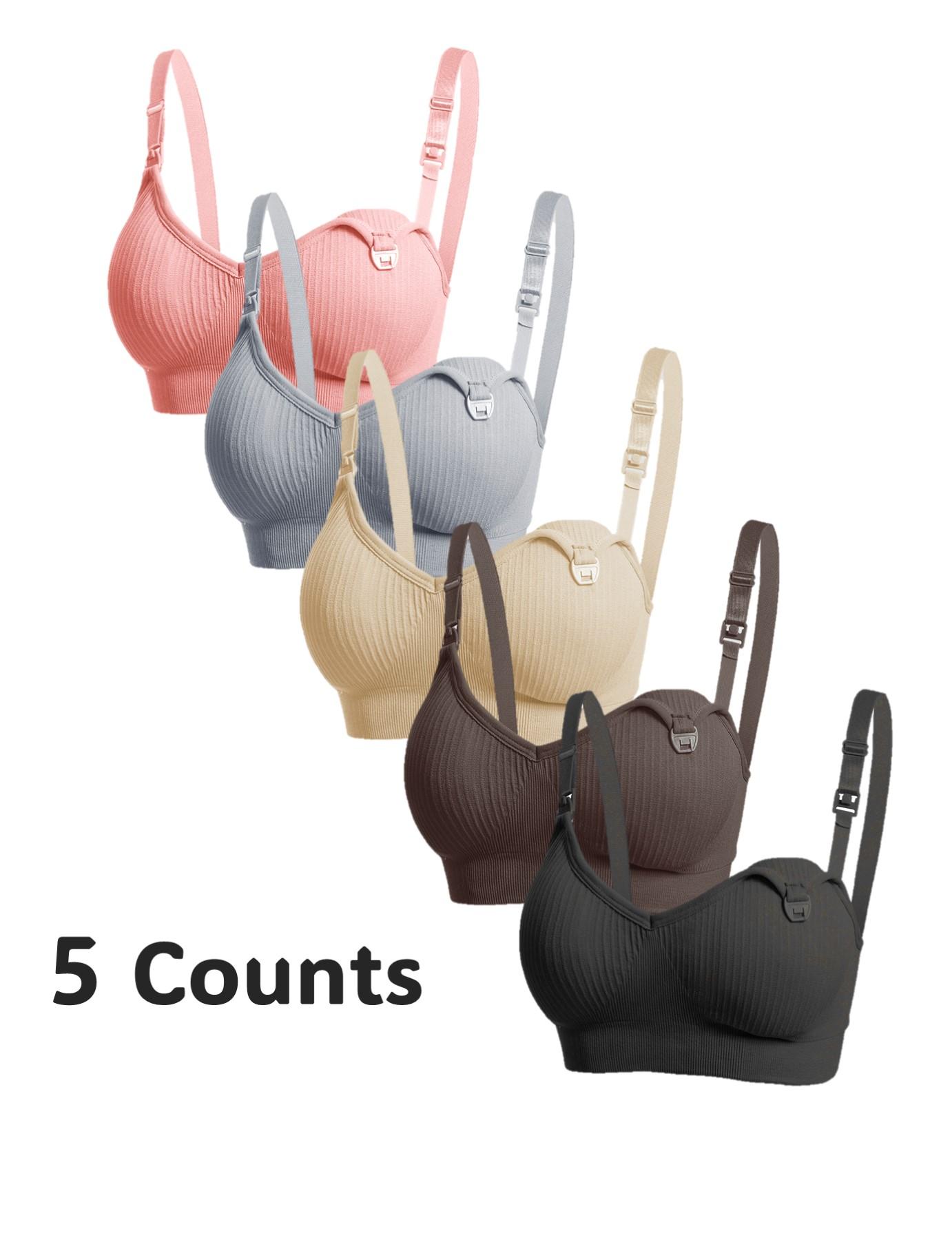 Maternity Solid Adjustable Strap Wireless Nursing Bra, Soft Comfortable Breathable Maternity Bra, Maternity Lingerie for All Seasons