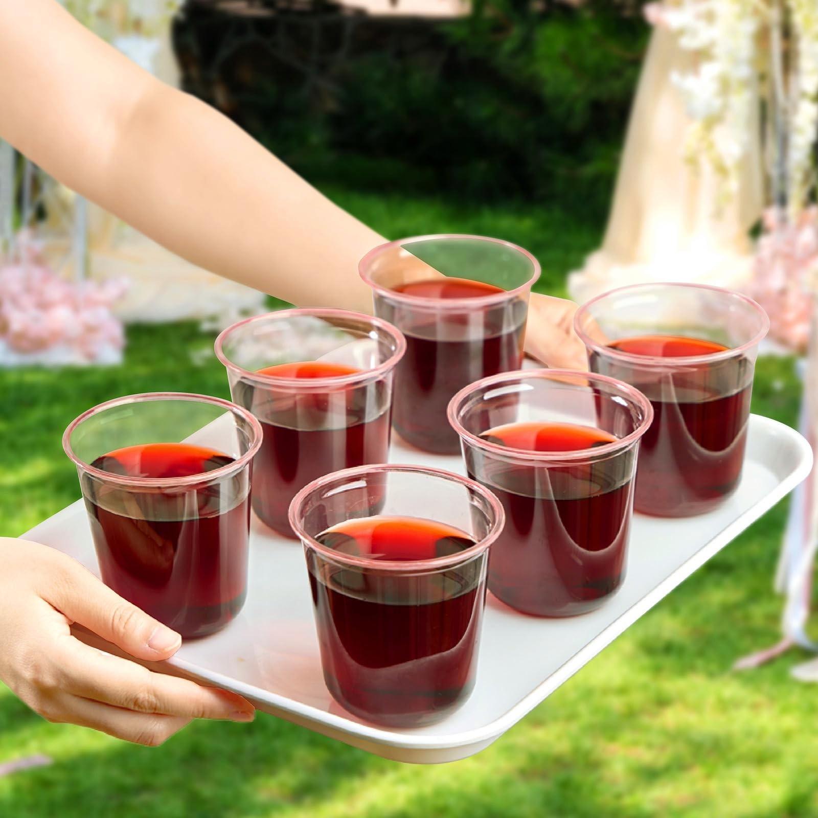 Plastic Cups 12oz Disposable Wine Glasses, Soft Party Cups for Meetings, Weddings, Birthdays, Valentine's Day, 10/20/50 Count