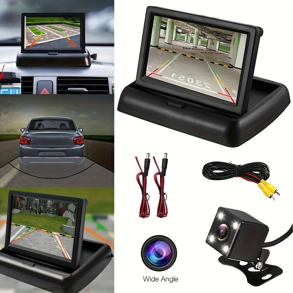 10.92cm Folding Monitor Ultra Clear HD Car Rearview Display 4LED Backup Camera Monitor Universal Kit with Wide Angle Viewing Reversing Parking SUV Pickup Camper Tractor,  Rearview System, Sleek Monitor, Portable Screen, Sturdy Mounting, Backup Camera