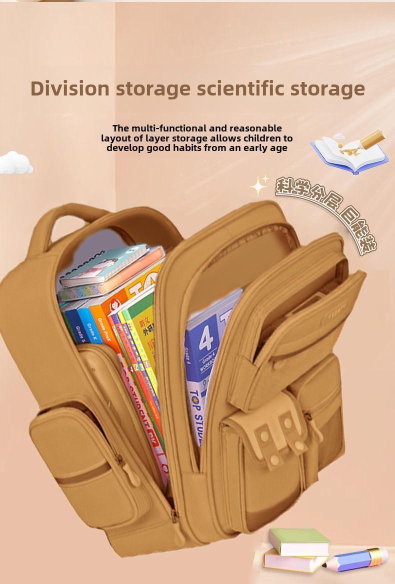 Capybara Orthopedic Book Bags for Boys, Waterproof Primary School Backpacks with Multiple Pockets for School Use
