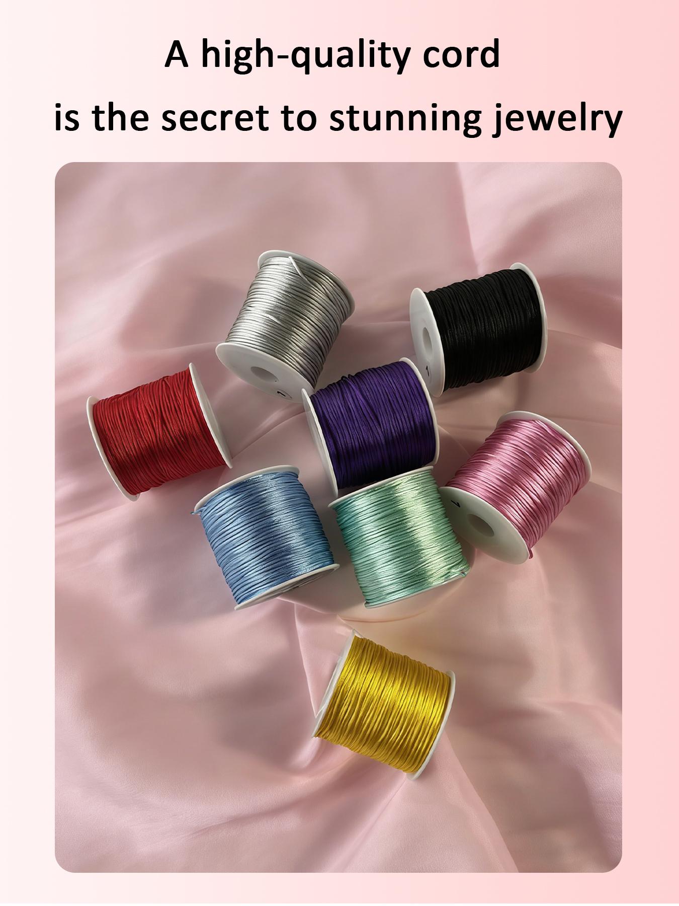 1.5mm X 70m Satin Nylon Cord String for DIY Bracelets, Necklaces & Jewelry Crafting, Beading, Ultra-Durable Versatility Macrame String Multi-Color Available