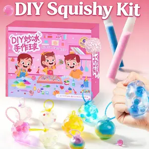 DIY Squishy Making Kit Cat Paw Glitter Stress Ball Handmade Material Pack Squeeze Fidget Toy Stress Relief Creative Gift for Kid