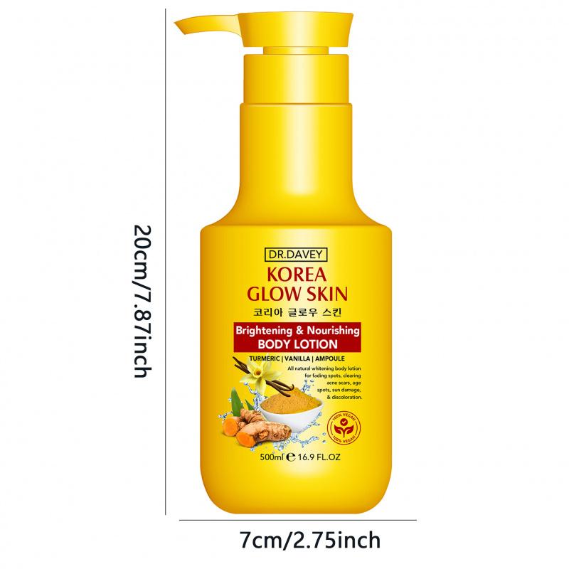 500ML DR.DAVEY Turmeric Body Lotion Large Capacity Four Seasons Moisturizing, Hydrating and Refreshing, Non greasy and Fragrant Body Lotion for the Whole Family for Body, Face, Hand,Foot,travel,gifts for women, friends, and family members