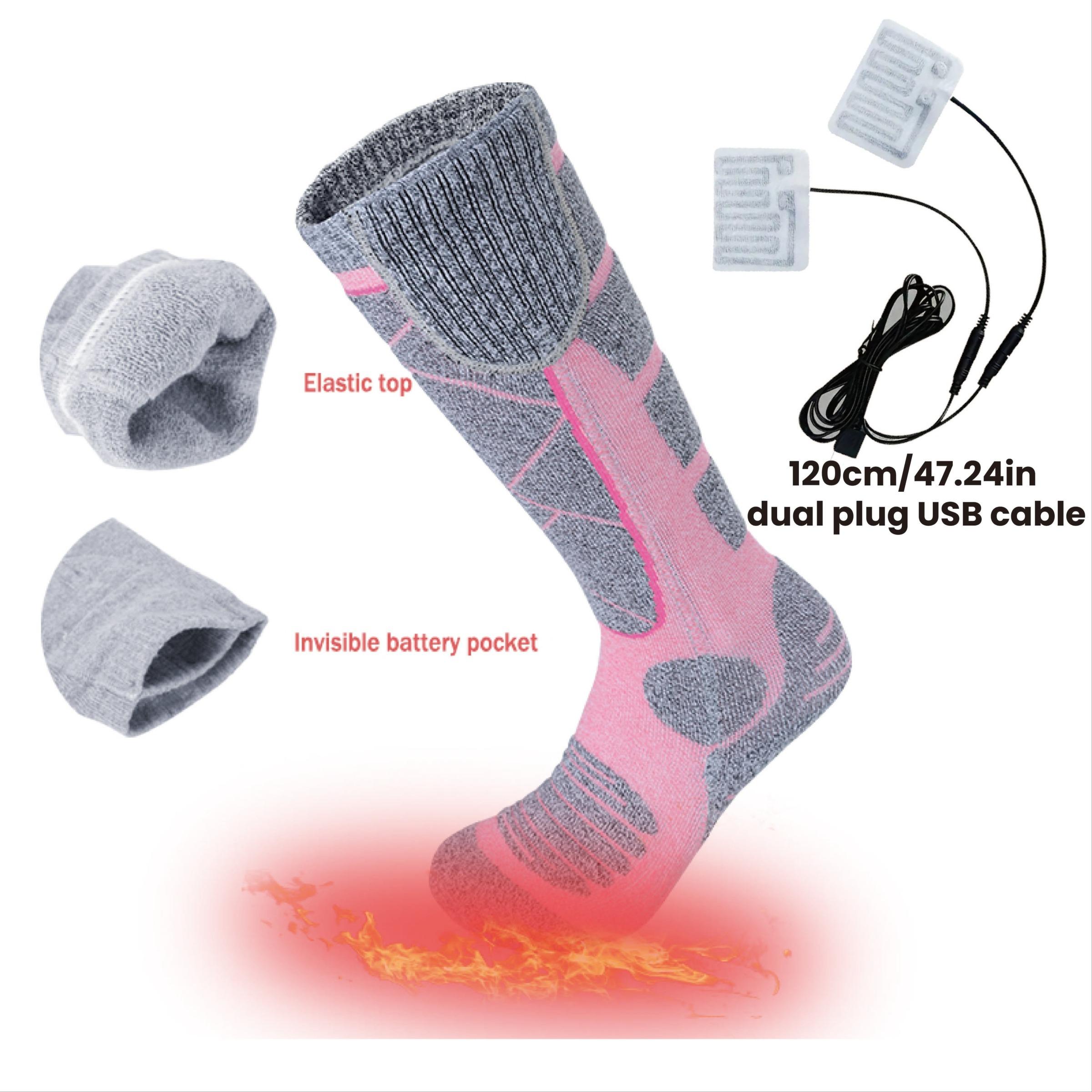 Heated Socks for Men & Women, Rechargeable Washable Battery Heated Socks, 5000mah Battery, Ideal for Hunting Camping Fishing Walking