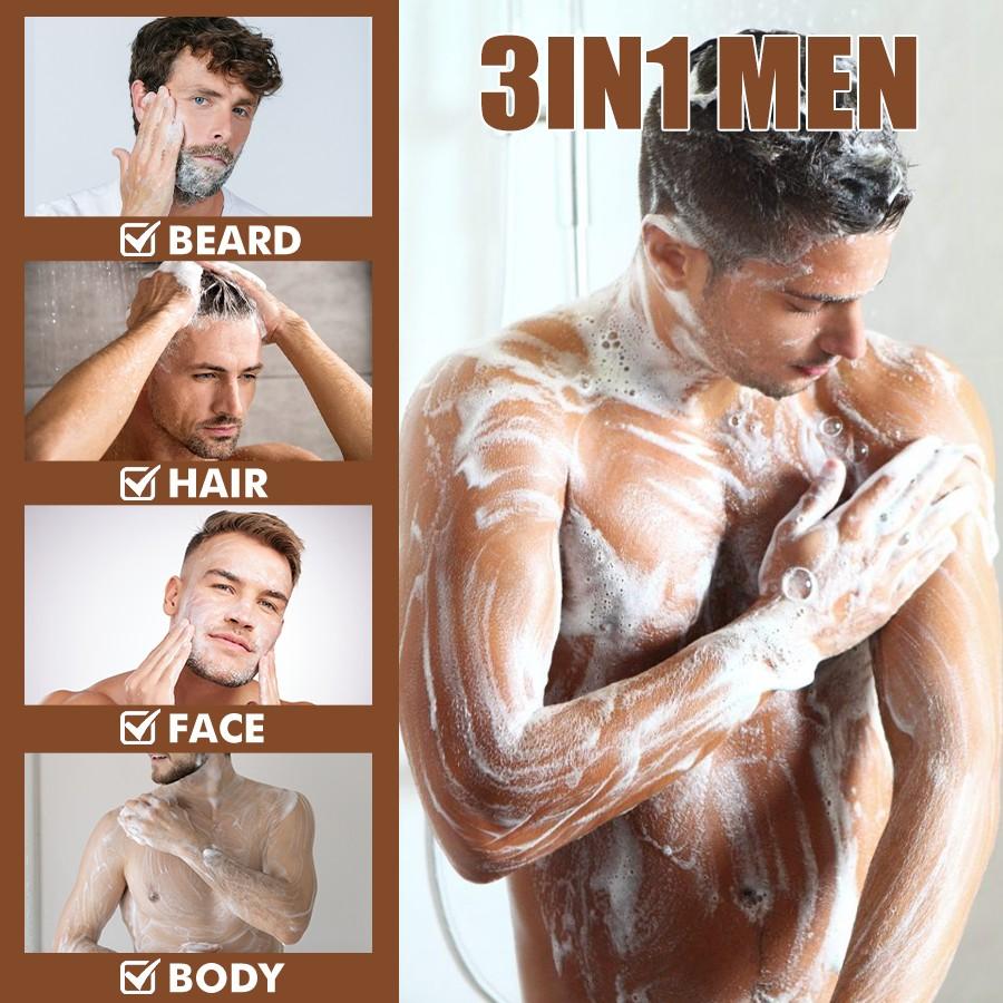 170ml Beard 3 in 1 for Hydration And Care, Featuring Green Tea & Salicylic Acid, Beard Hair face wash, And Beard Cleaning MILK, Designed for Gentle, Mild Cleansing And Moisturizing, Ideal for Maintaining Men'S Beards cleansing,The best choice for gifts