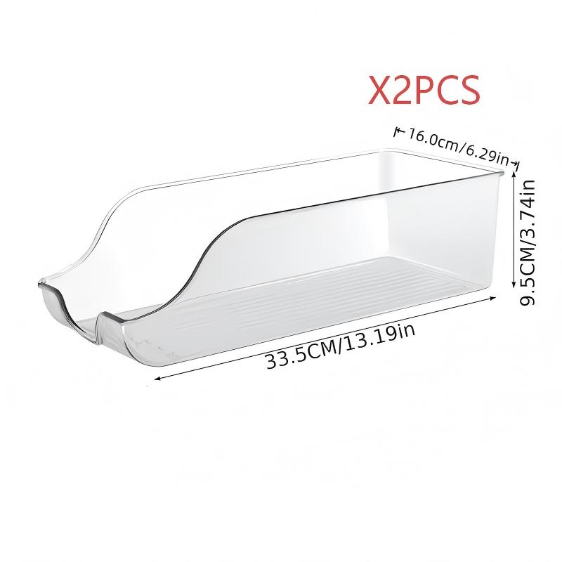 Clear Fridge Organizer Bins Space-Saving Stackable Storage Containers, Durable Acrylic Material for Soda Cans Energy Drinks, Angled Design Portable Organizer for Fridge Freezer Pantry Kitchen Countertop, Ideal for Home Office Party Drink Storage with Rand