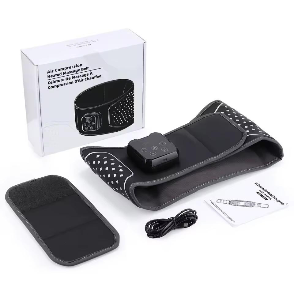 Back Heating Pad, Waist Massager, Heated Belt, Adjustable 3-Level Heat Vibration, Wireless Portable Massage, Touchscreen Control