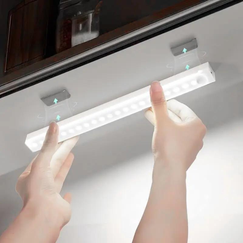 6-Piece LED Motion Sensor Strip Light, USB Rechargeable Adjustable Indoor Lighting, Ideal for Closet, Cabinet, Kitchen, Desk, Nightlight, Hallway, Stairs, Closet Lights