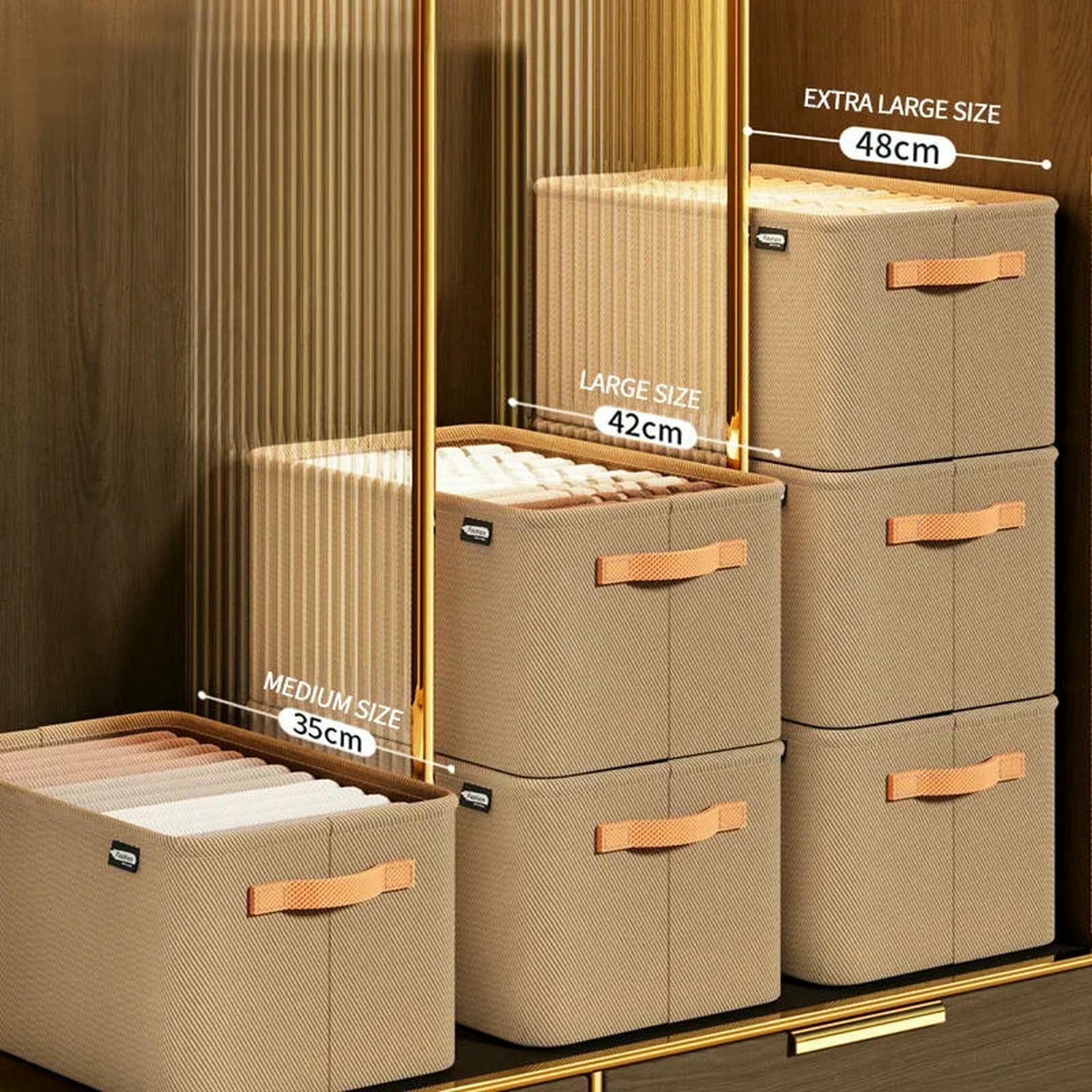 Foldable Fabric Closet Organizer, 2/4/6/8 Pieces, Drawer-Style Storage Containers, Ideal for Seasonal Clothing Storage, Clothes Storage Box
