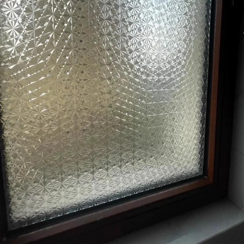 Classic Diamond Pattern Decorative Privacy Window Film, Static Adhesive PVC Glass Sticker, Suitable for Home and Office, Bedroom Living Room Kitchen