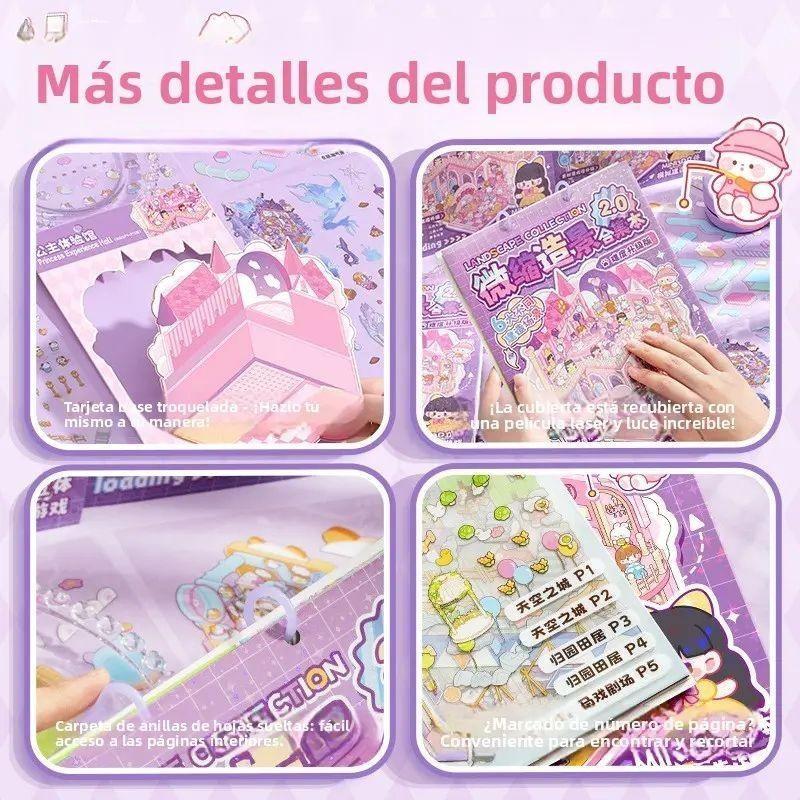 3D Sticker Scene Book for Adults and Kids, DIY Landscape Stickers, Large and Medium Sizes, Creative Gift for Notebooks, Water Bottles, Scrapbooks, DIY Decorative Stickers
