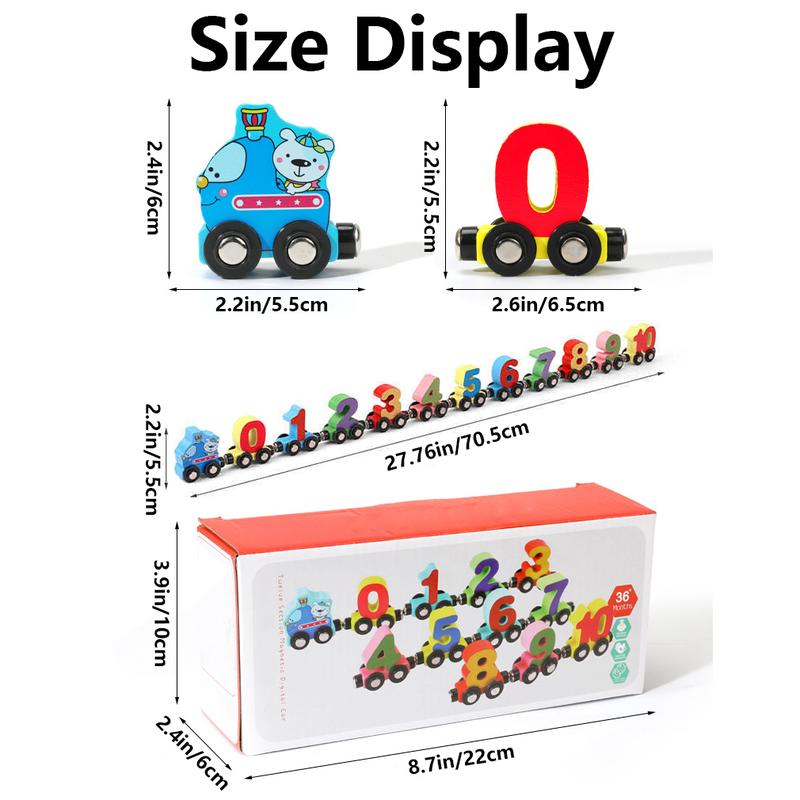 EDUTREE Montessori Wooden Digital Magnetic Train Set for Kids - Educational Toys with Number Counting Blocks & Mathlink Cubes - Ideal for Preschool Learning & Gift for Boys Girls