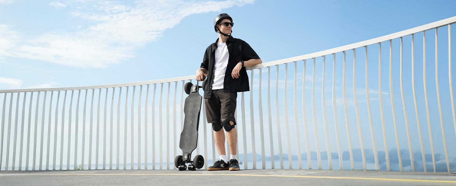 【E-Skate】Electric Skateboard with Remote, 450W/500W/1200W/3000W Brushless Motor, 9Mph/12Mph/30 Mph /32Mph Top Speed, Electric Longboard for Adults ＆Teens