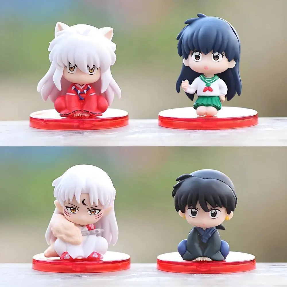 2026 New hot item  4pcs Inuyasha Anime Figure Kikyo Sesshoumaru Higurashi Kagome Action Figure Q Version Toys Model Doll Gifts