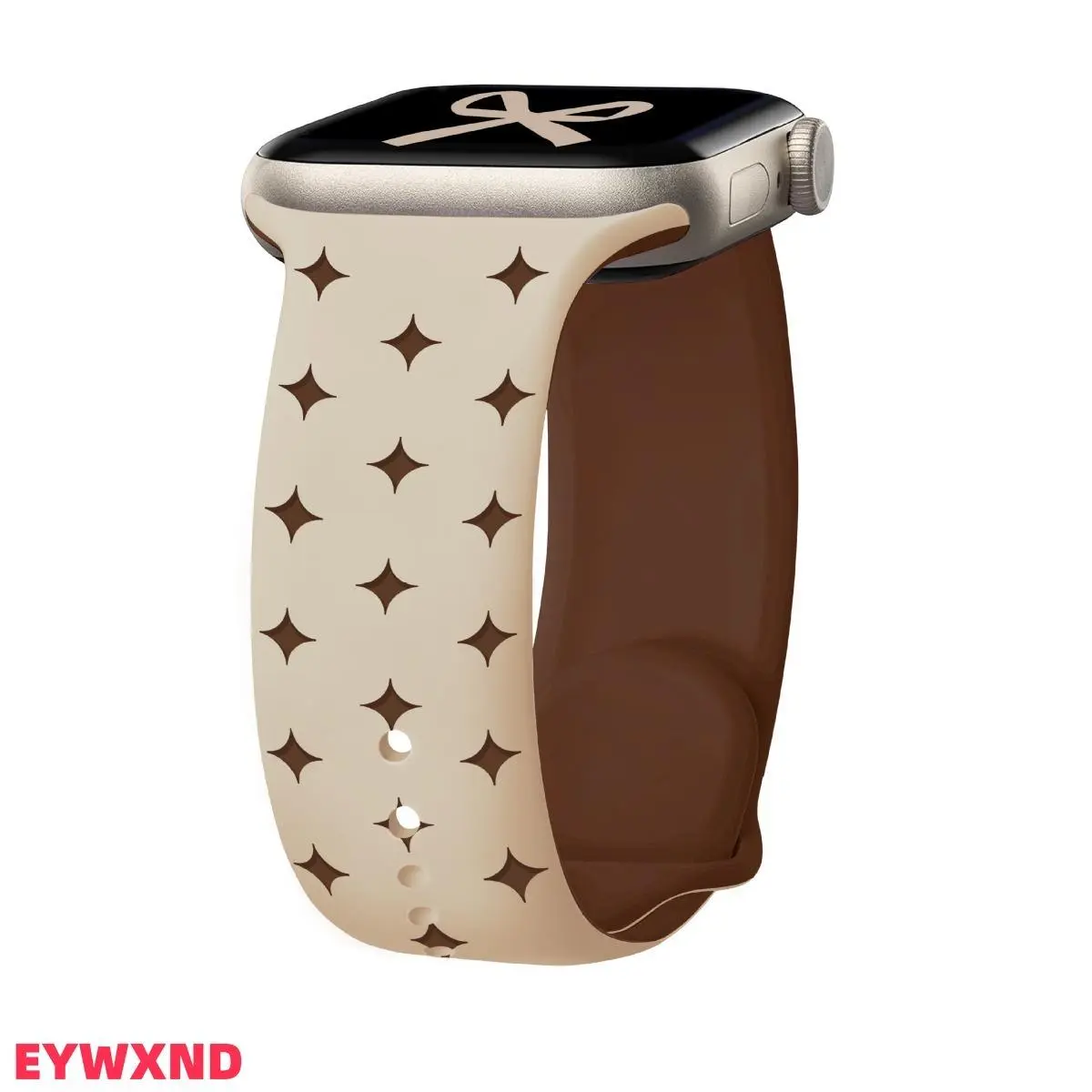 EYWXND Silicone Watch Band with Polka Dot, Heart, and Star Patterns (Compatible with Apple Watch) – Dual-Color Laser-Engraved Replacement Strap, Suitable for Casual Daily Wear