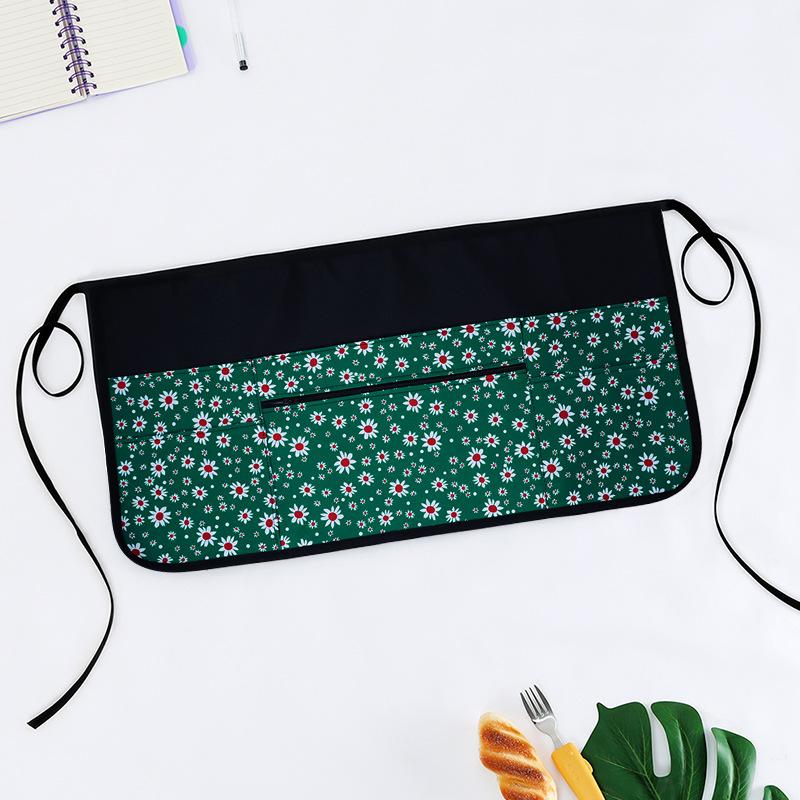 Solid Color Server Apron with Pocket, 1 Count Waiter Half Apron, Work Short Apron for Kitchen & Restaurant & Bar, Baking & Cooking Accessories, Kitchen Cooking Aprons