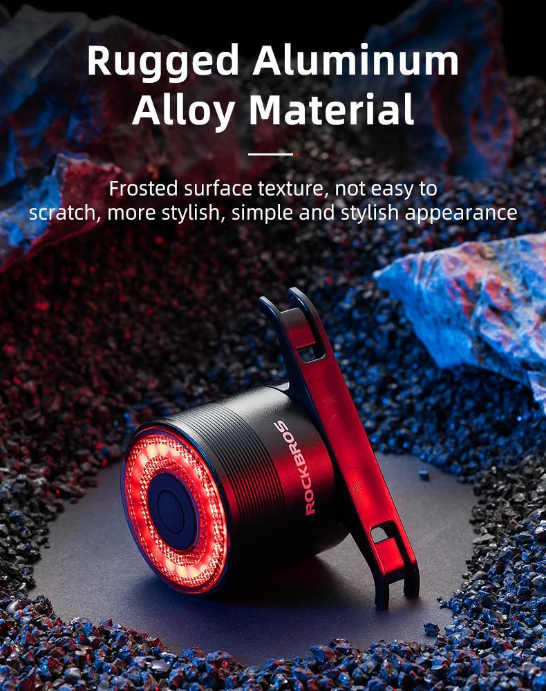 ROCKBROS Bike Tail Light, USB Rechargeable Bicycle Taillight, Auto On Off Sensor IPX6 Waterproof Bike Rear Lights for Night Riding and Bicycle Safety, 4 Light Modes Cycling Safety Light