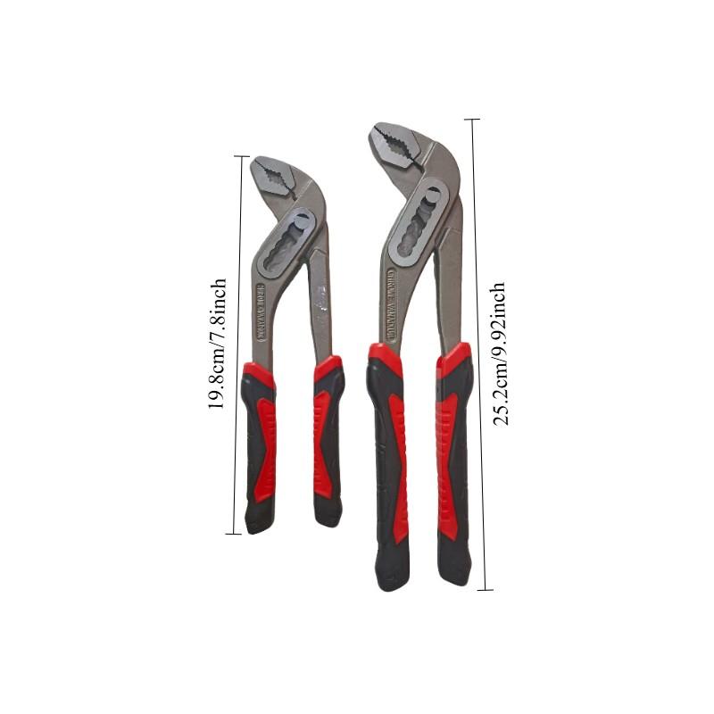 Adjustable Large Opening Carbon Steel Water Pump Pliers, Non-Slip Handle, Multi-Functional Pipe Clamp, Quick Release Lever, Home Use