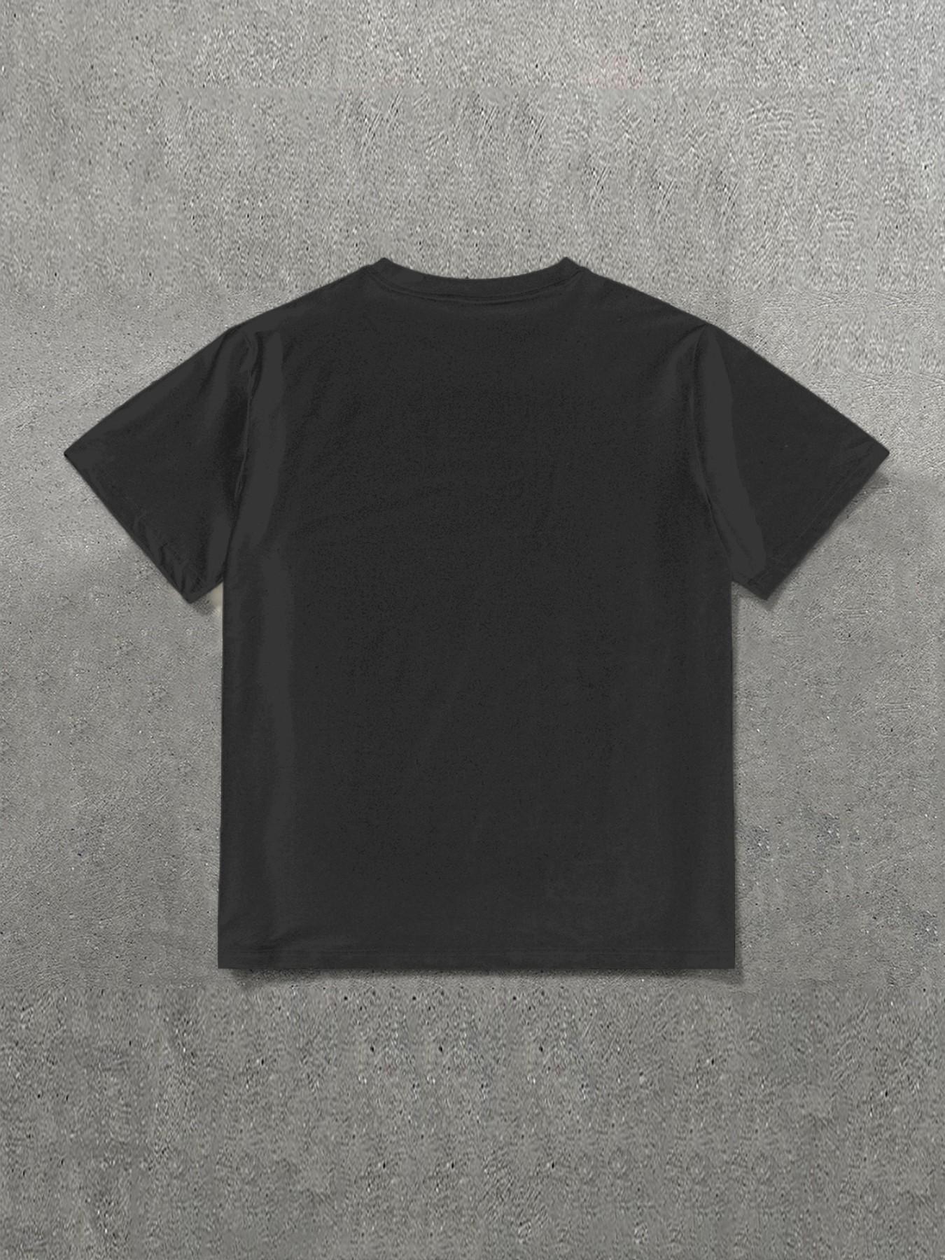 Men's Summer Japanese Samurai Style T-Shirt, Breathable Quick-Dry Knit Fabric, Elastic Round Neck Short Sleeve, Casual Daily Wear