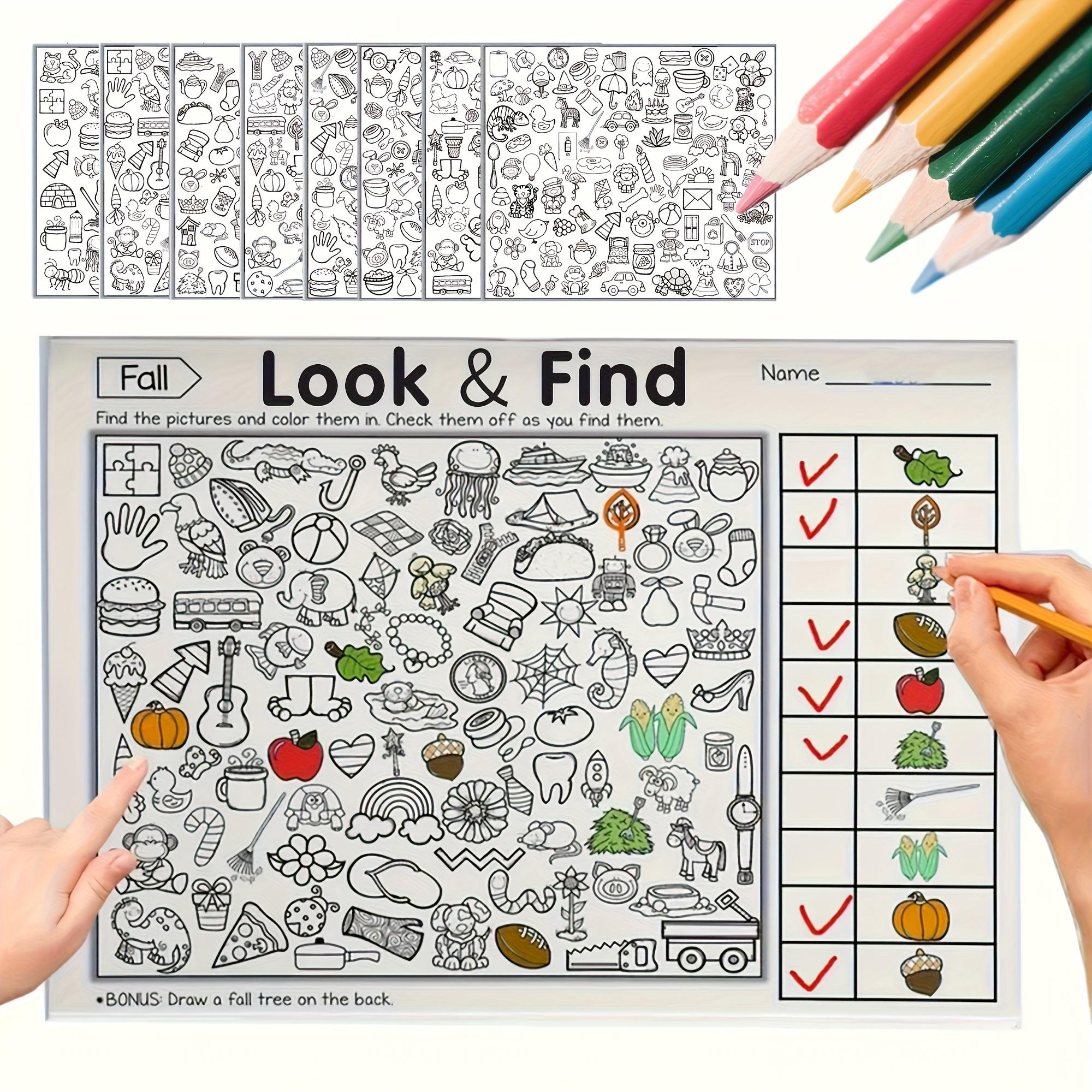 Children'S Interactive Find And Find Coloring Book - Find Games, Hidden Object Pictures And Matching Exercises, Improves Concentration And Fine Motor Skills, Christmas Gift, Paper Material, No Batteries Required, Educational Playtime, Fun Design.