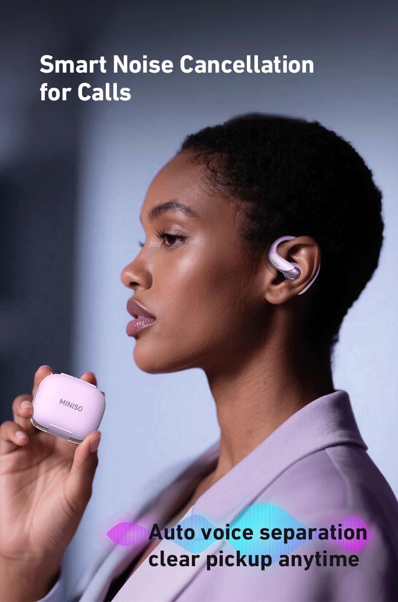 MINISO MS200 OWS Bluetooth Headset IPX5 Waterproof HIFI Sound Quality Charging Case 40 Hours Immersive High-quality Sound Effect Long-distance Connection Built-in Microphone