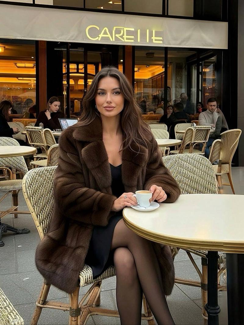 Women's Winter New Faux Fur Jacket Coat, Elegant Vintage Loose Long Sleeve Stand Collar, Daily Fashion Outerwear