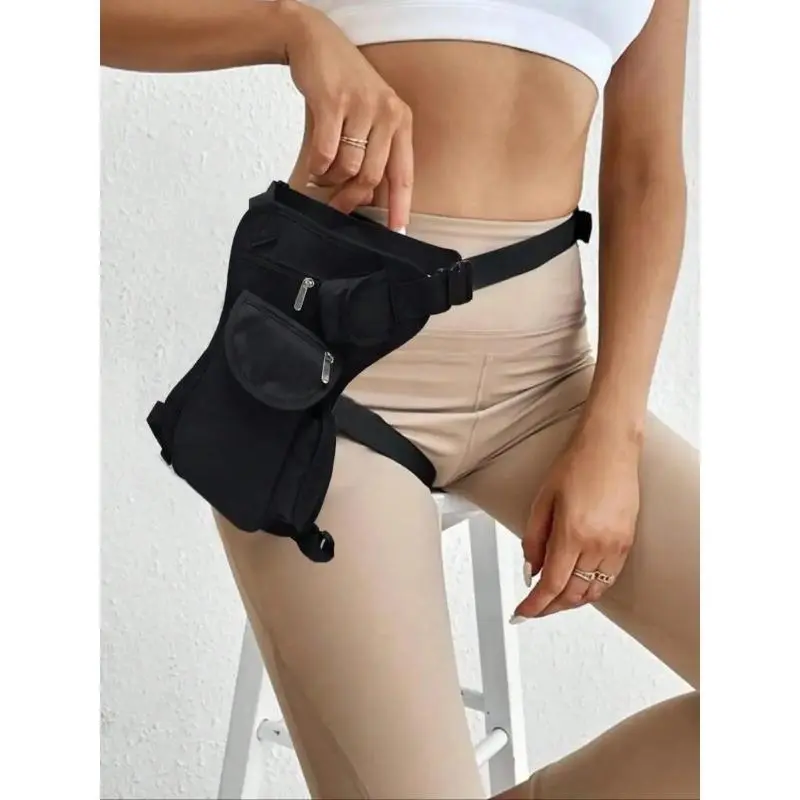 Tactical Canvas Thigh Leg Bag Waterproof Multi‑Pocket Motorcycle Riding Hip Waist Pack for Outdoor Hiking Travel