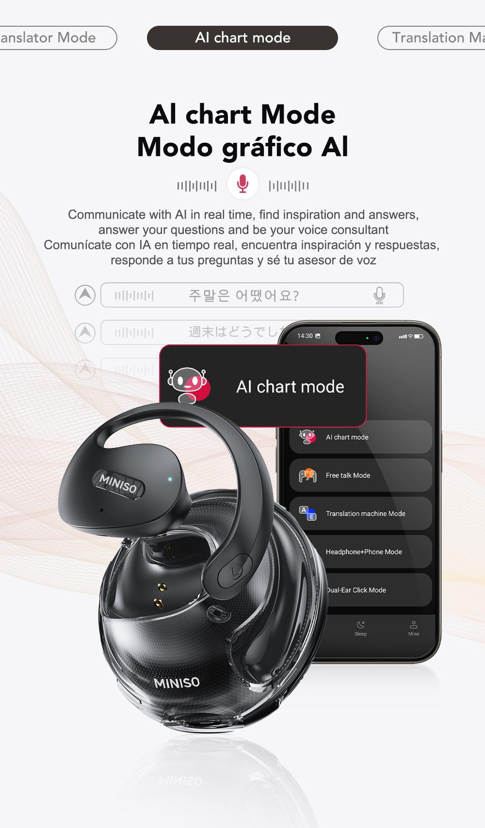 MINISO X15Pro Wireless Headphones Bluetooth 5.4 Sport Earphone Support 135 Languages HIFI Sound Quality