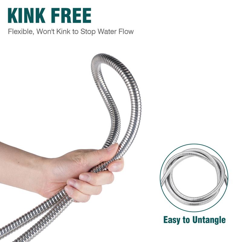 Garden Hose 50/100 ft Metal - Stainless Steel Water Hose Flexible Heavy Duty Garden Hose Collapsible and No Kink Water Pipe Home Nozzles Adjustable Durable Outdoorfun