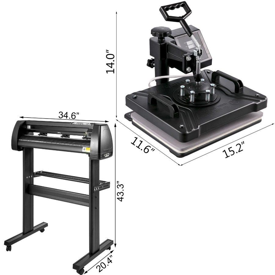VEVOR 8 In 1 Heat Press Sublimation Machine 28 Vinyl Cutter Cutting Plotter