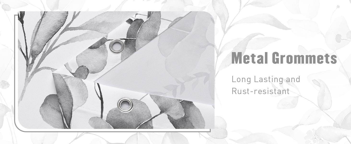 Grey Spring Floral Shower Curtain, Modern Plants Botanical Fabric Cloth Shower Curtains for Chic Elegant Bathroom Decor, Summer Watercolor Eucalyptus Leaf, 72x72