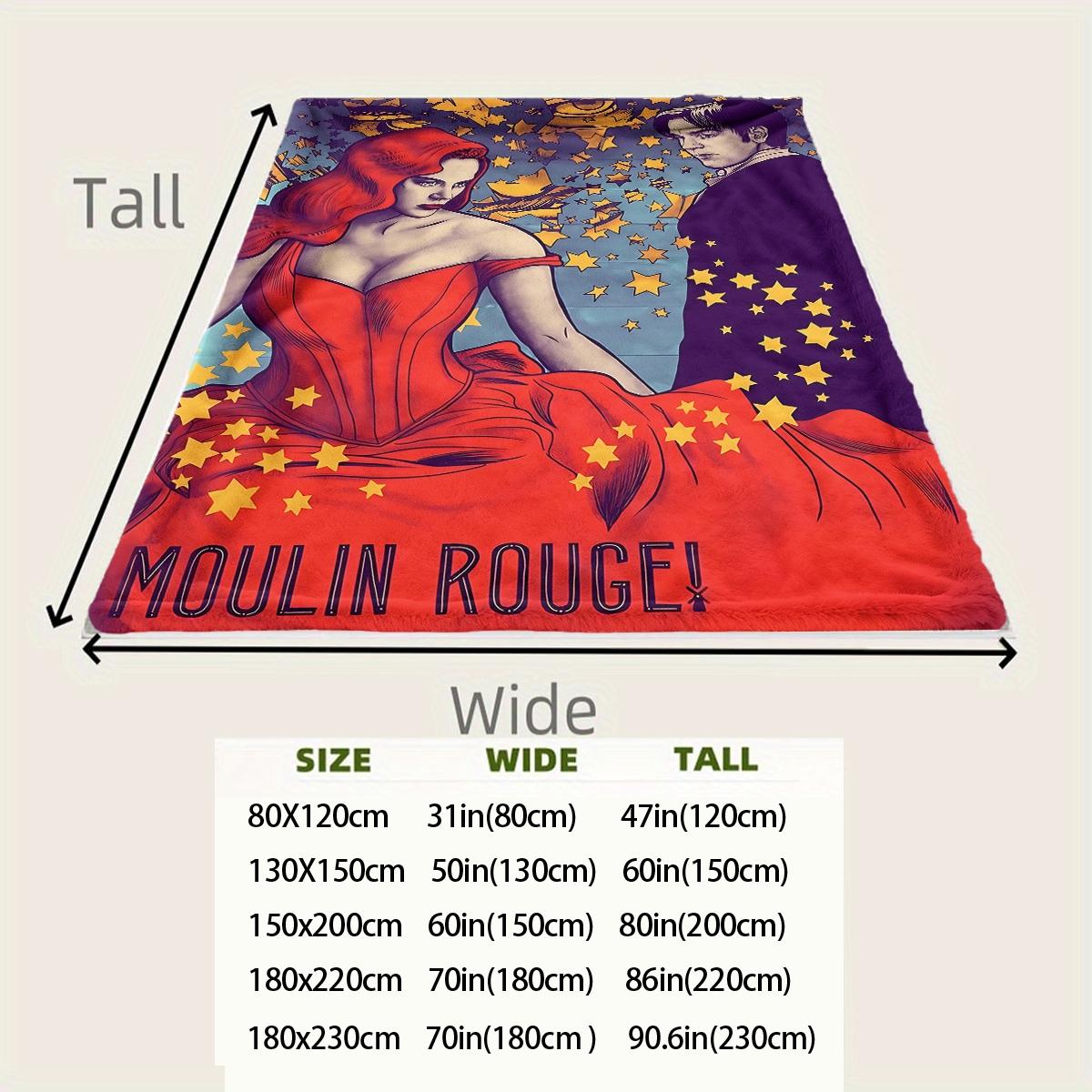 Moulin Rouge brainstorm  flannel blanket, exclusive gift for home, office, camping travel, personalized pattern design, modern style, soft texture