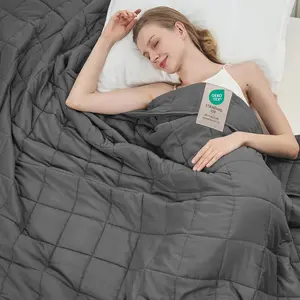 Weighted Blanket for Adults 20lbs, 48"x72", Twin Full Size Cooling Heavy Throw Blanket for 180-220lbs, Microfiber Soft Breathable Weighted Comforter Gifts for Sleeping, Grey