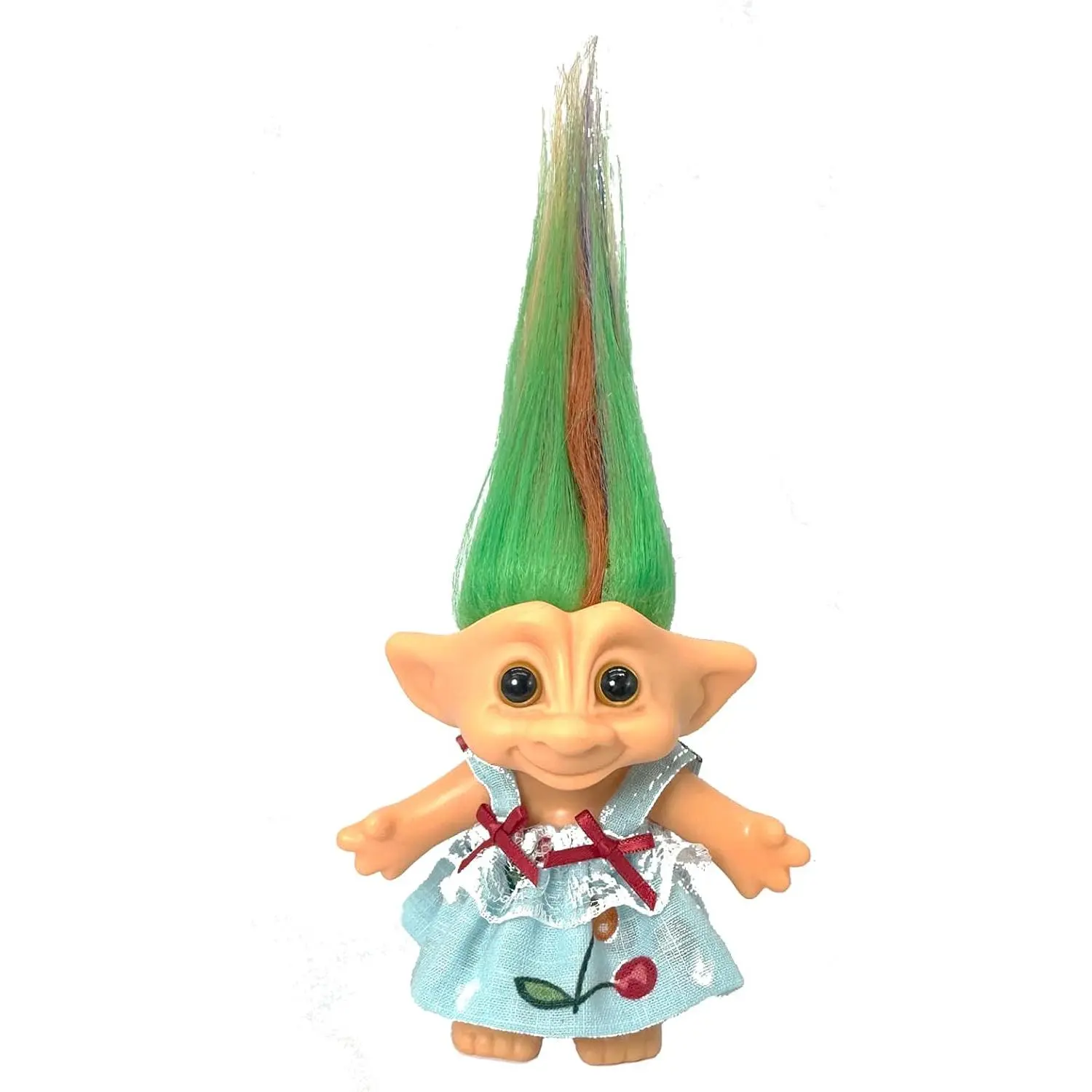 Yintlilocn 3.95" Lucky Troll Dolls Vintage 80s PVC Trolls Doll（Light Blue）