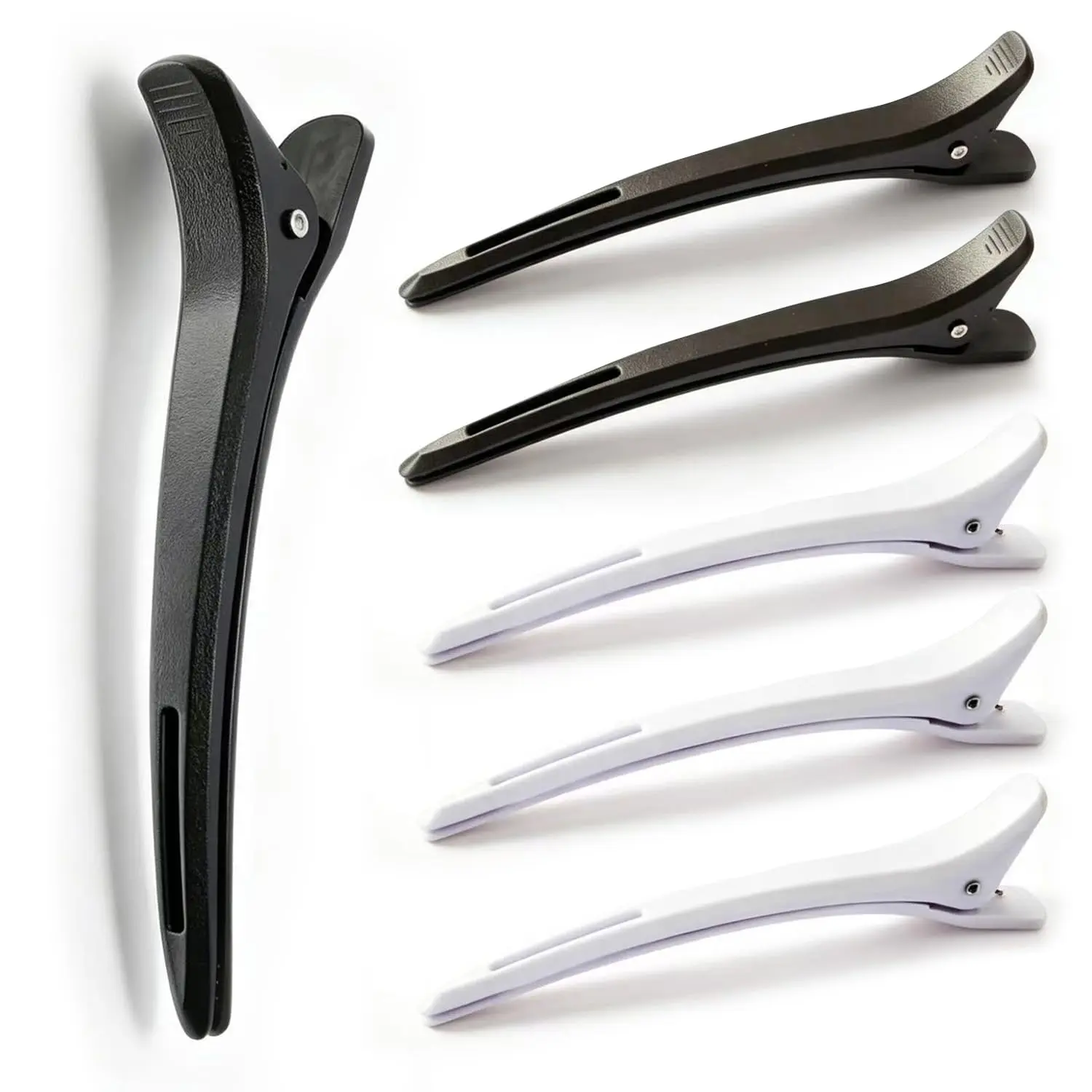 6 Pack /4.6 Inch Matte Non Slip Duck Bill Hair Clips with , Professional Non Slip band Clips DIY Accessories Hairpins Hairgrip for Women(Blcak & White)
