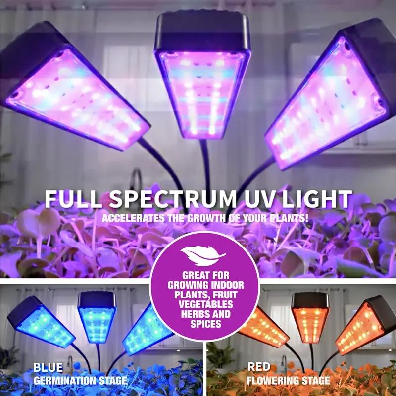 Bionic Grow Light, 2/3/4 Head Adjustable Full Spectrum LED Grow Lamp, with Timer Functionality, Ideal for Indoor Plants Growth