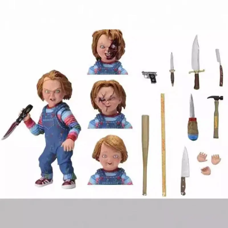 12cm Spot Neca Ghost Doll Back To Soul Chucky Cult Doll Hand-Made Model Deluxe Horror Doll Desktop Ornaments Toy Gift