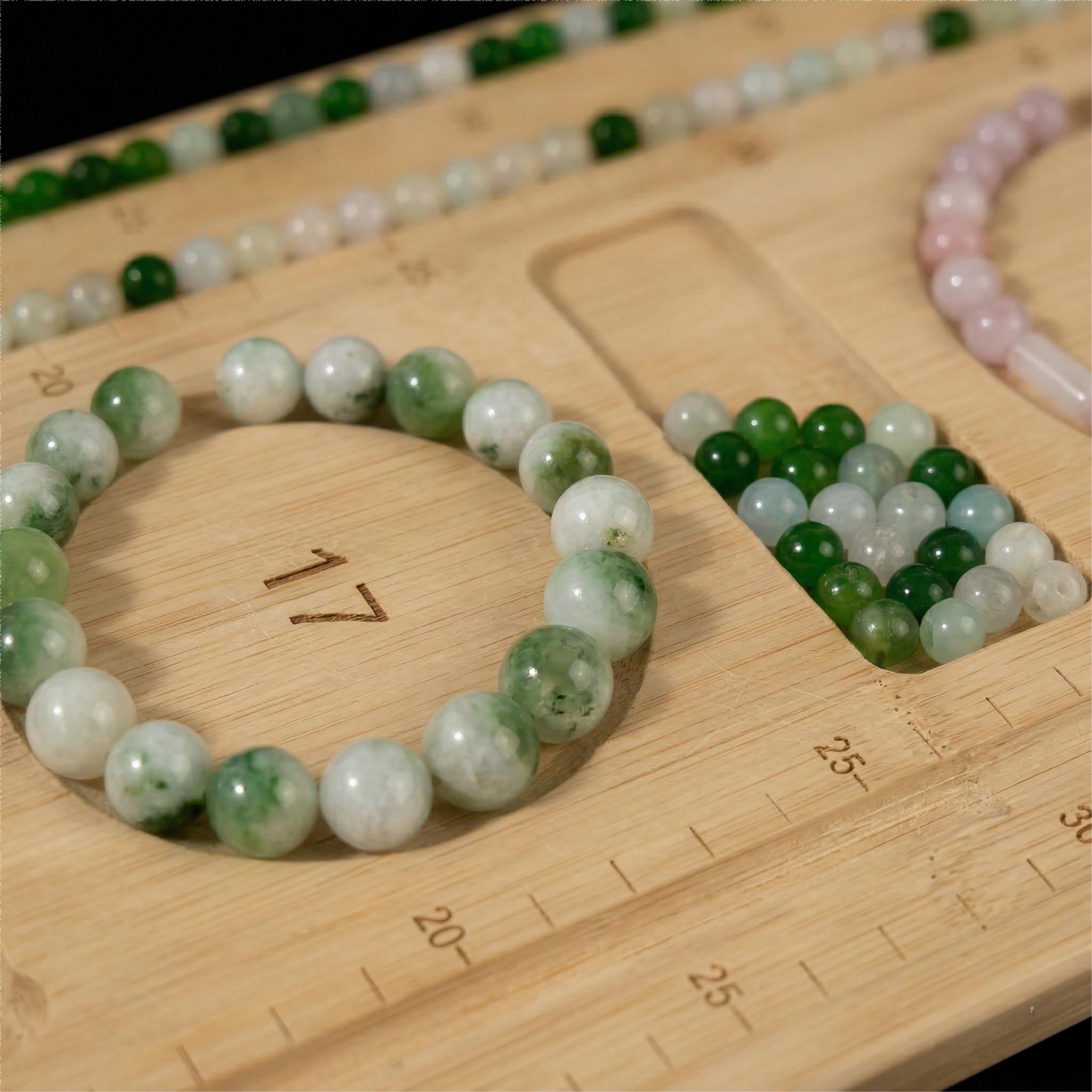 Bamboo Bead Board for Jewelry Making, Bracelet Design Tray & Necklace Organizer, Wooden Bead Sorting Tray with Measurement Scales, Professional DIY Beading Supplies for Jewelry Designers & Crafters