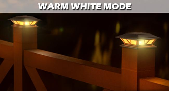 Siedinlar Solar Post Cap Lights, 2Modes Warm & Cool White (3000K/6000K), Outdoor Fence Deck Railing Lights for 4x4 5x5 6x6 Wood/Vinyl Posts, Waterproof Solar Powered Patio, Yard & Garden Decor, Black/White (2 Pack)