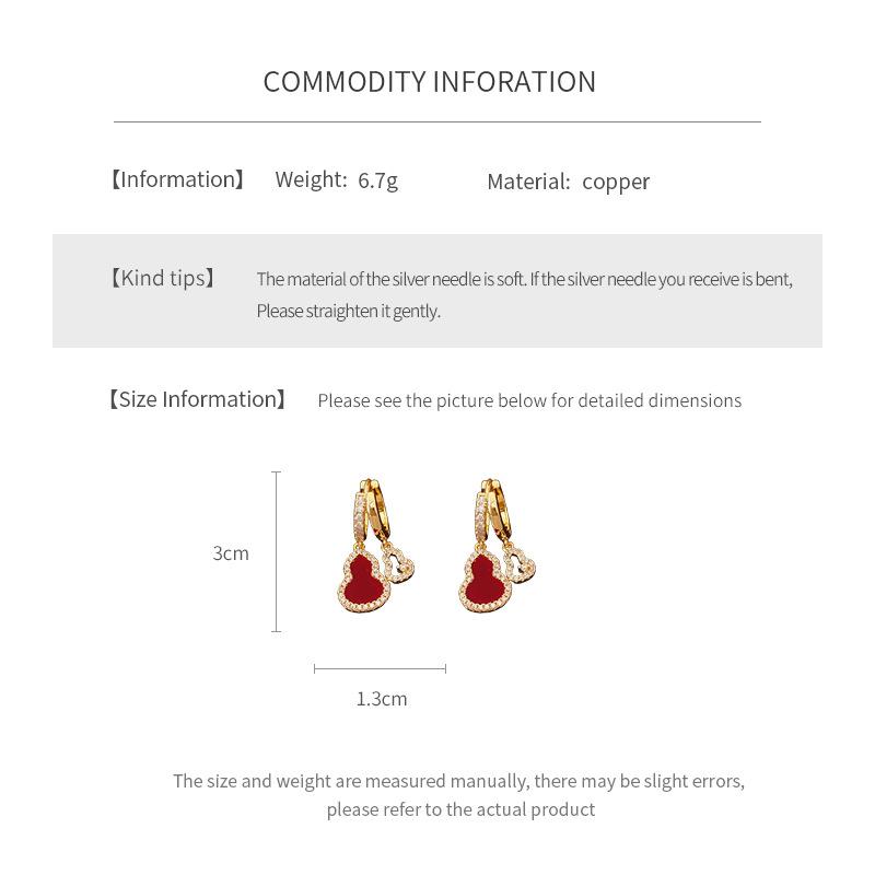 A pair of zirconia drop earrings featuring openwork ear hooks with real gold plating in an elegant, light-luxury Oriental style exquisite, versatile New Chinese-style earrings