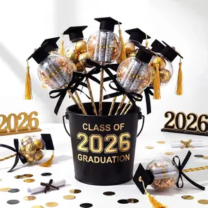 12 Pcs Graduation Candy Money Jars Gift Boxes Graduation Party Favors with Tassels Black Bow 2026 Candy Acrylic Container for School Gifts Party Decoration