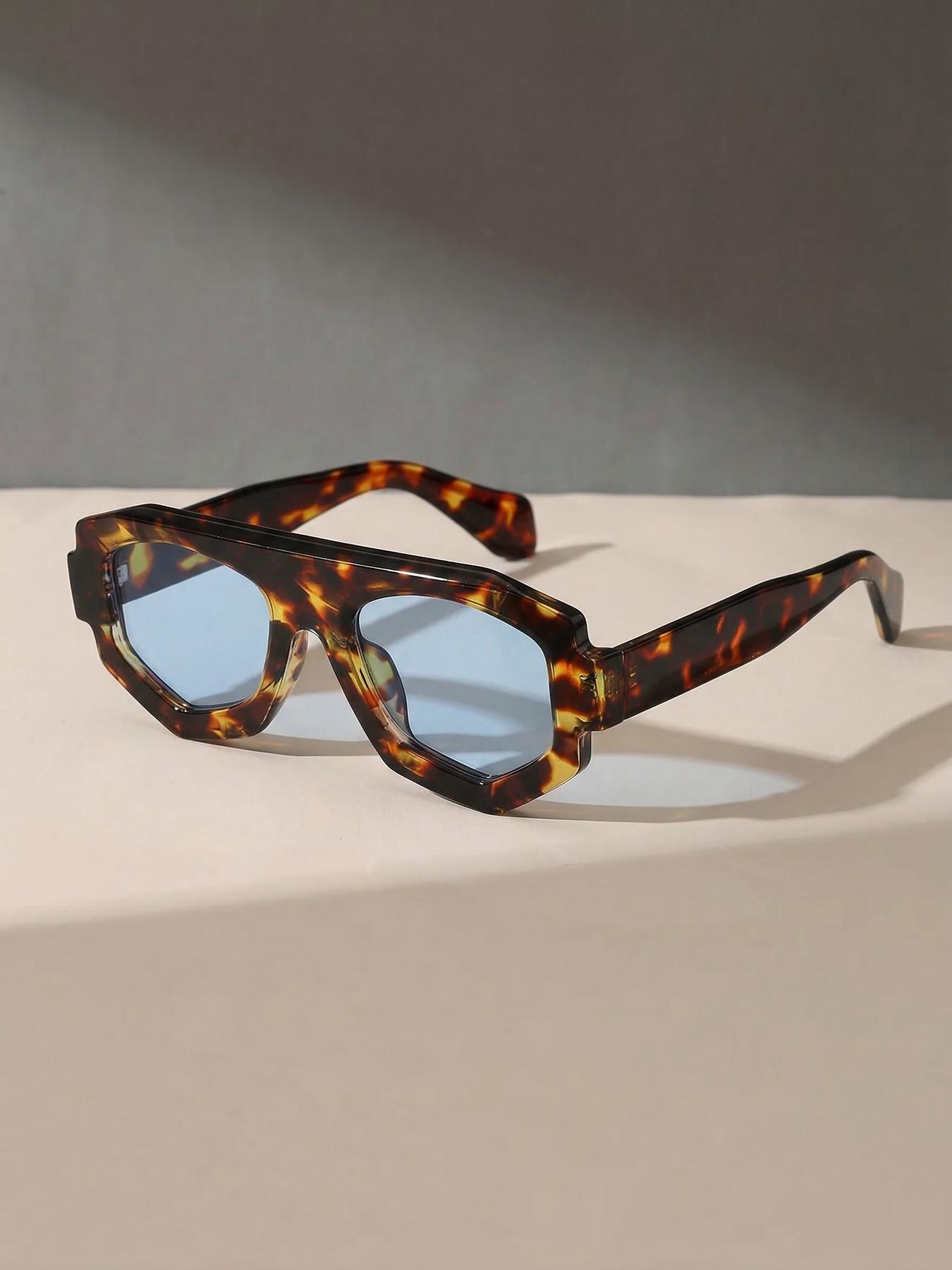 Classic Geometric Frame Sunglasses, Lightweight Uv400 Protection, Ideal for Hiking, Daily Commute, Summer Vacation