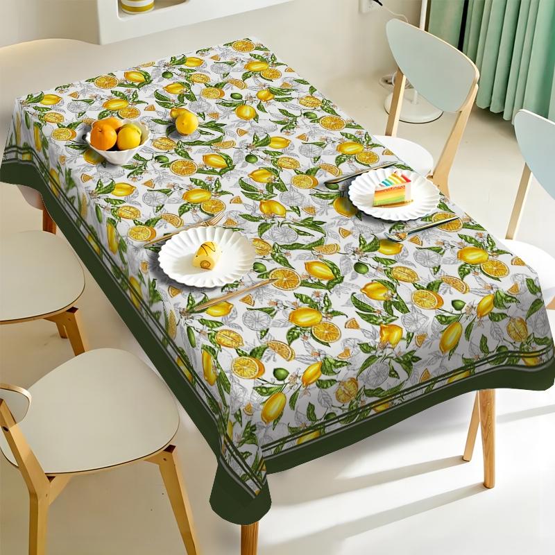 Fresh lemon patterned printed tablecloth, versatile throughout the four seasons, suitable for decorating dining tables and parties in kitchens, hotels, and restaurants, enhancing dining atmosphere, and a must-have for home decoration.